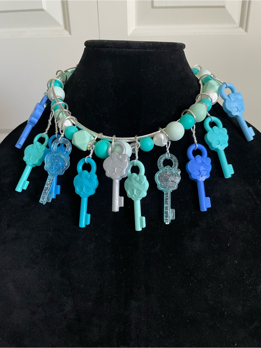 Blue Monster Key Necklace